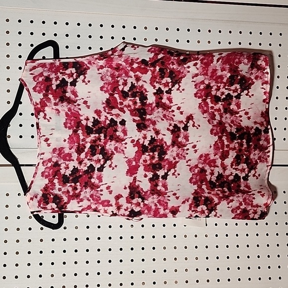 Anne Klein Size 12 NEW Sleeveless Split Neck with Tie Blouse Pink Floral NWT - Picture 5 of 5